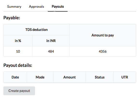 POR Details page Payouts tab eg1