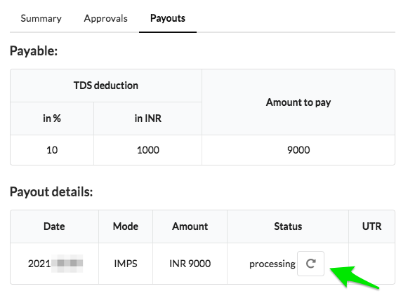 POR Details page Payouts tab eg2