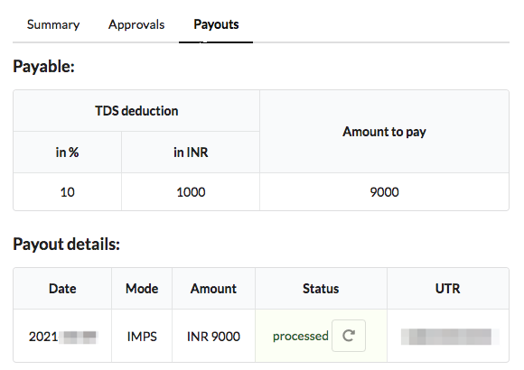 POR Details page Payouts tab eg3