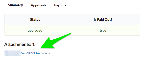 POR Details page Summary tab Attachments